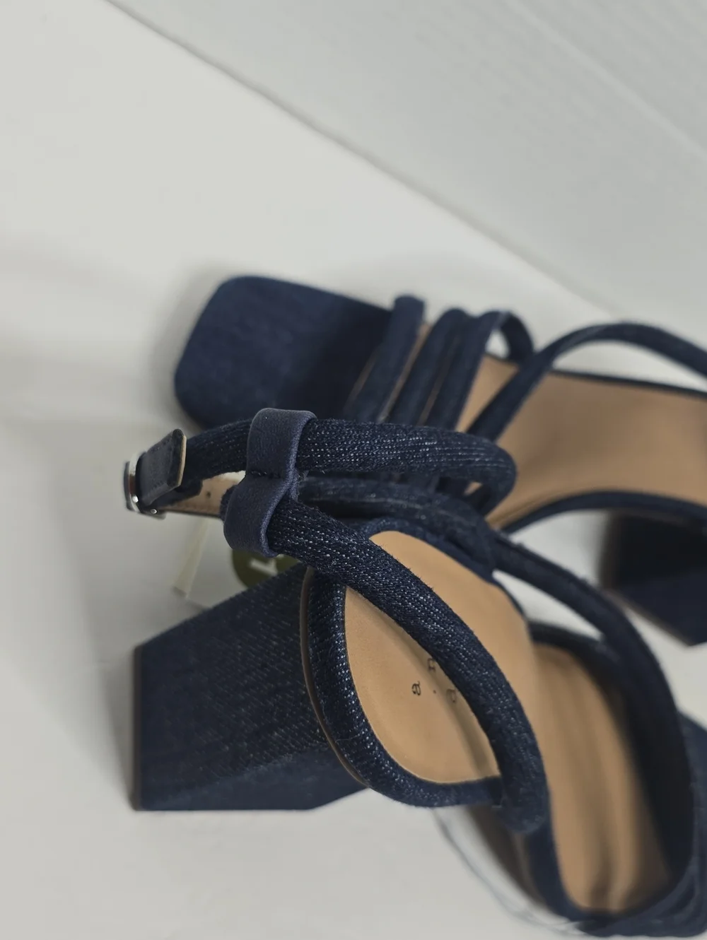 Women's  Blue Denim Ankle Wedge  Heels Sandals  A New Day Size 11